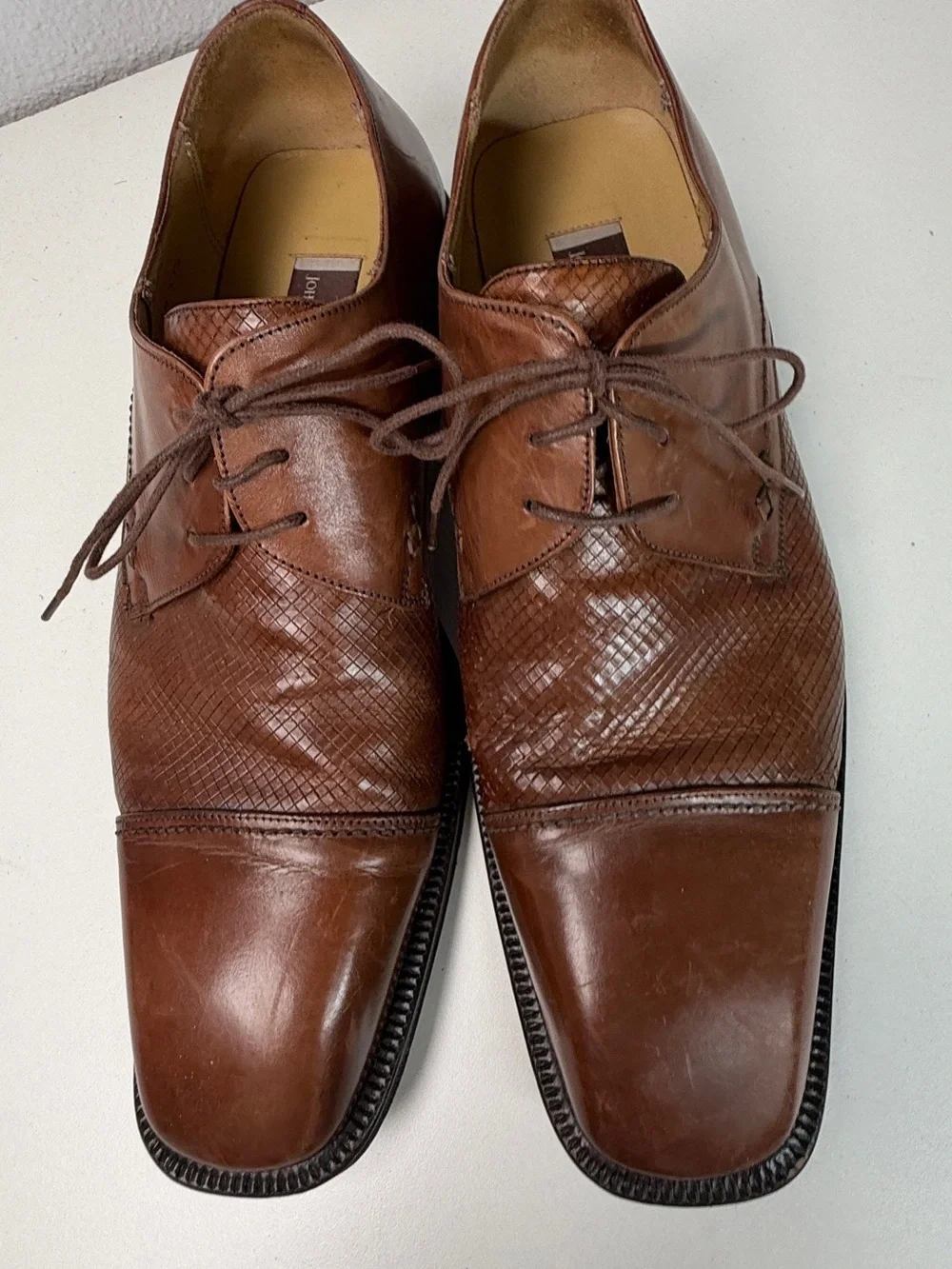 Johnston Murphy Handcrafted Spain Cap Toe Oxford Dress Shoes size 11.5 Vintage